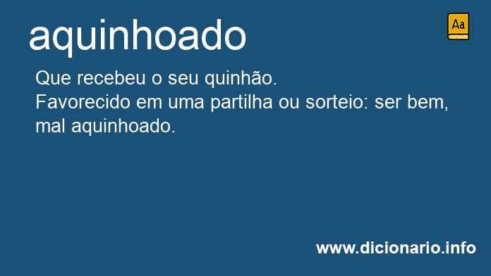 Significado de aquinhoado