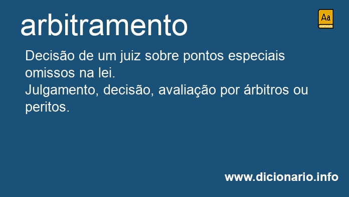 Significado de arbitramentos