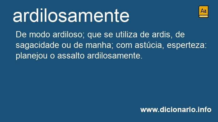 Significado de ardilosamente