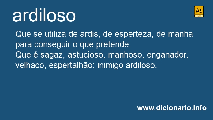 Significado de ardiloso