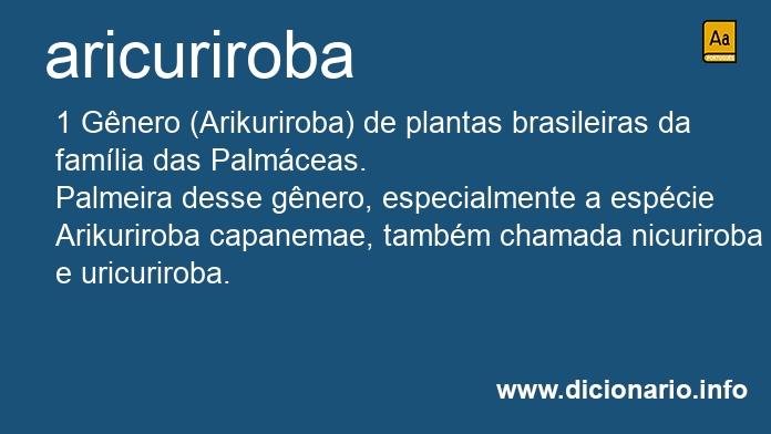 Significado de aricuriroba