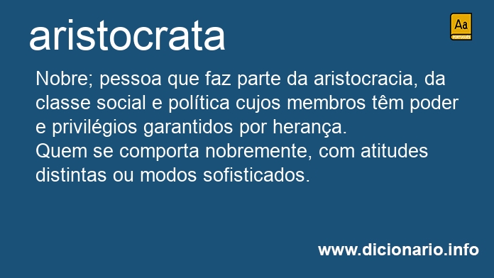 Significado de aristocrata