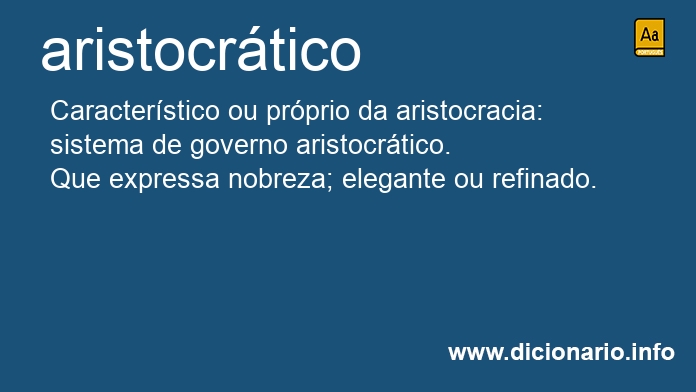 Significado de aristocrtica