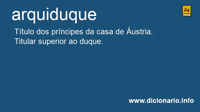 Significado de arquiduque