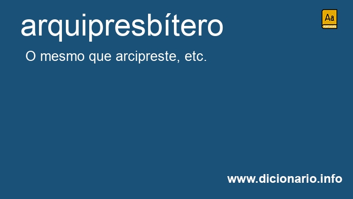 Significado de arquipresbtero