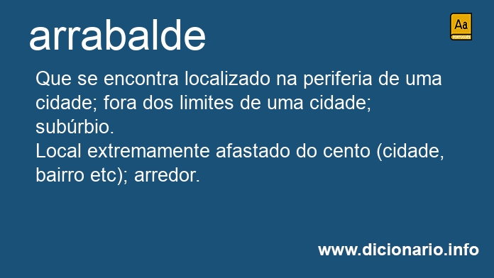 Significado de arrabalda