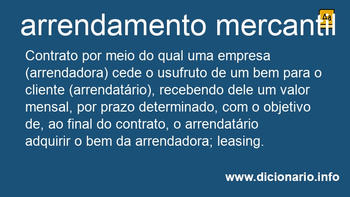 Significado de arrendamento mercantil