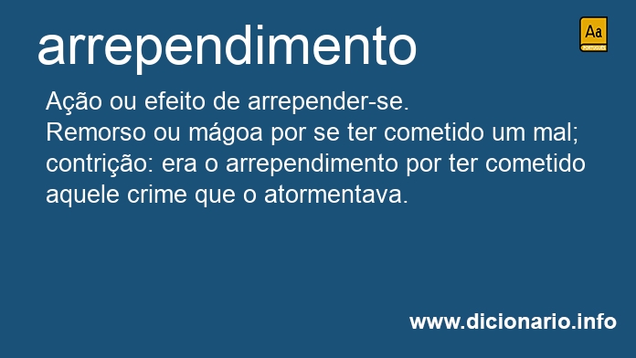 Significado de arrependimento