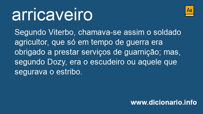 Significado de arricaveiro
