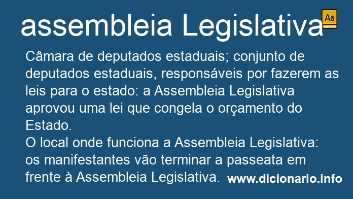 Significado de Assembleia Legislativa