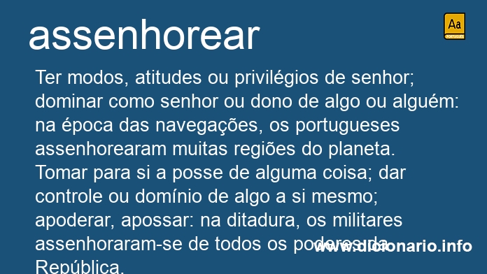 Significado de assenhorear