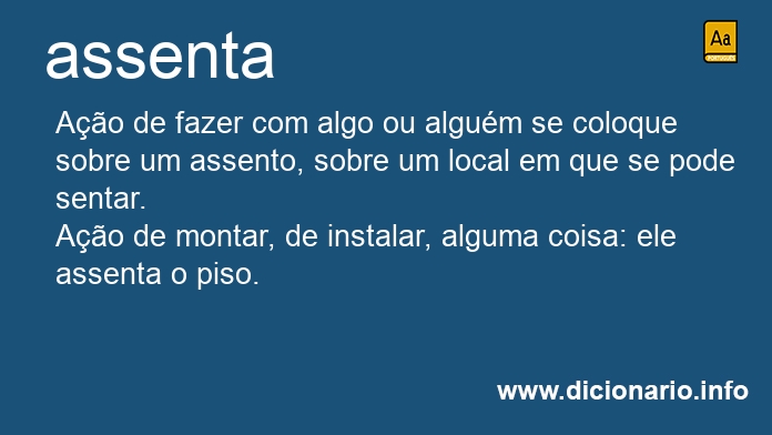 Significado de assenta