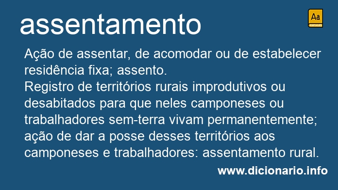 Significado de assentamento