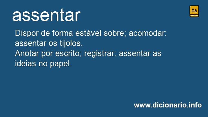 Significado de assentar