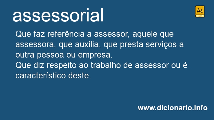 Significado de assessorial