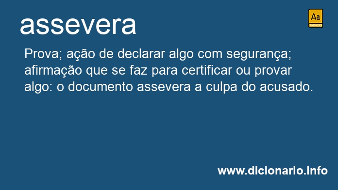 Significado de assevera