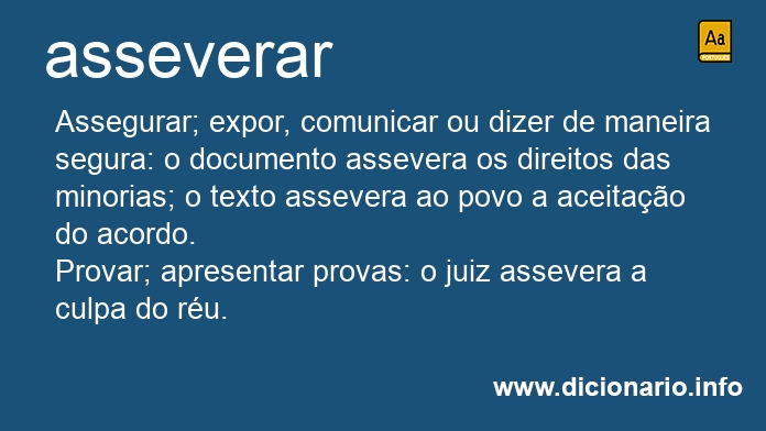 Significado de asseverarei