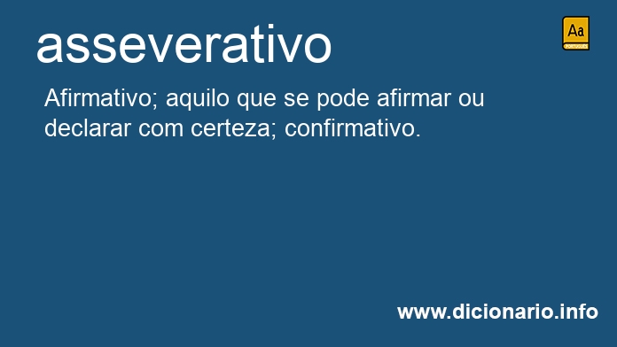 Significado de asseverativo