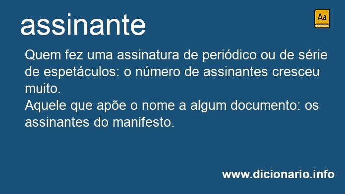 Significado de assinante