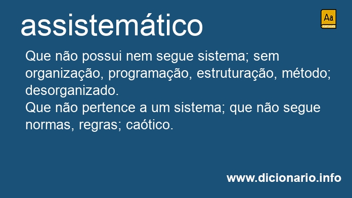 Significado de assistemtico