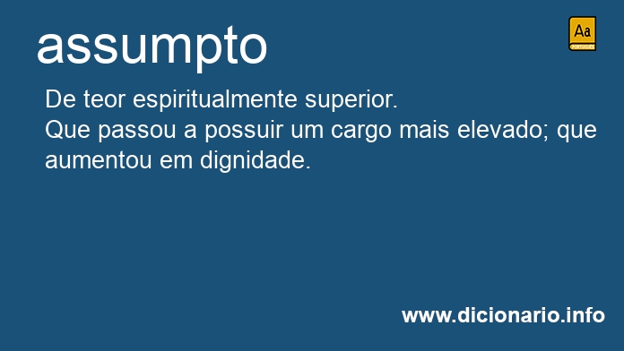 Significado de assumpto