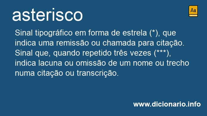 Significado de asteriscos