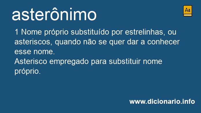 Significado de asternimo