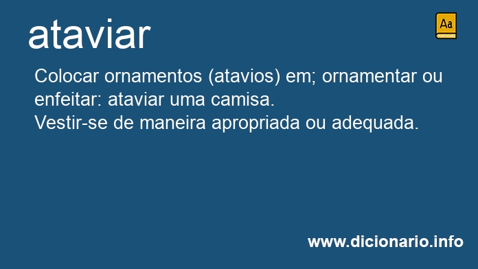 Significado de ataviar