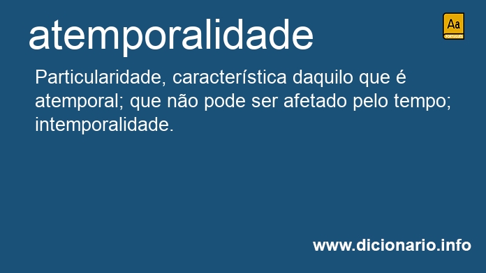 Significado de atemporalidade