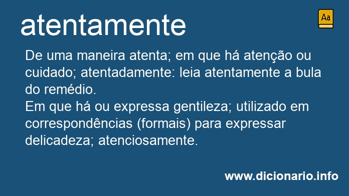 Significado de atentamente