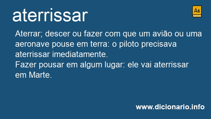 Significado de aterrissar