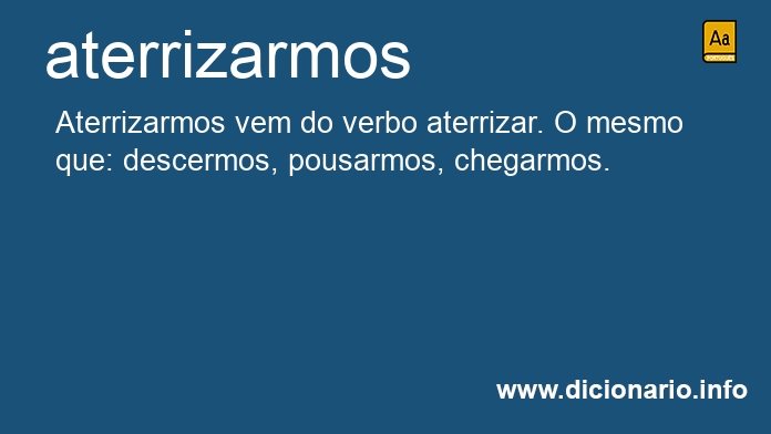 Significado de aterrizarmos