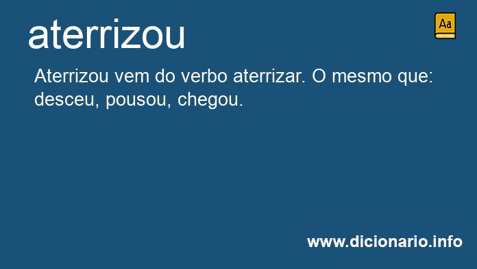 Significado de aterrizou