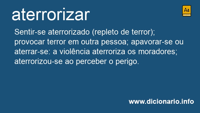 Significado de aterrorizais