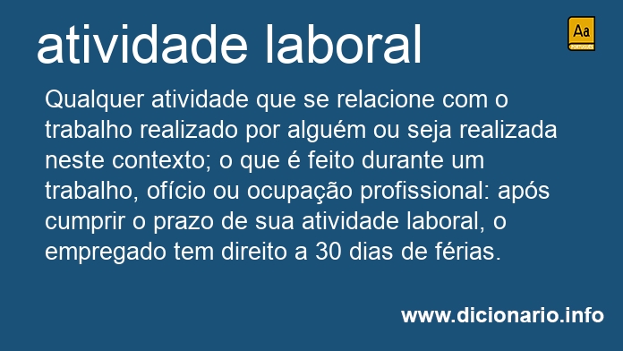 Significado de atividade laboral