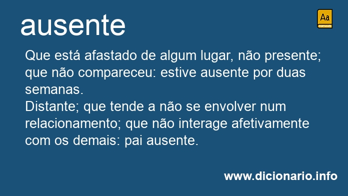 Significado de ausente