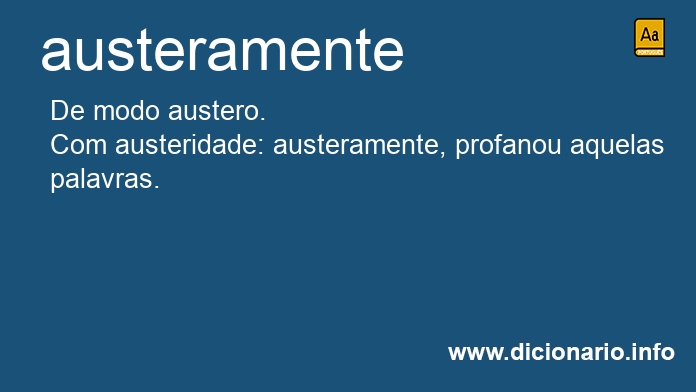 Significado de austeramente