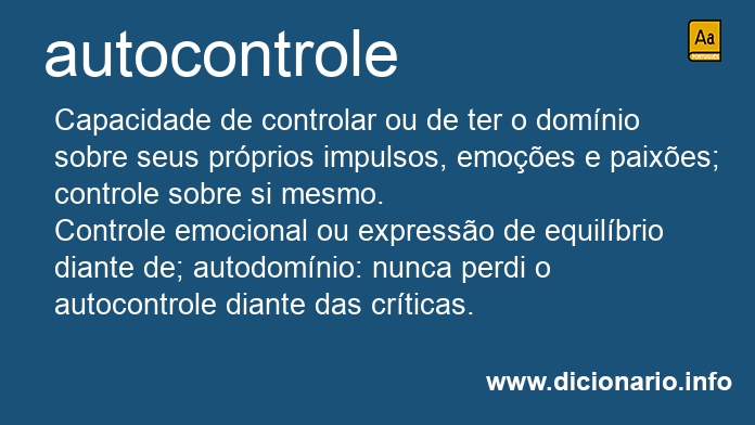 Significado de autocontrole