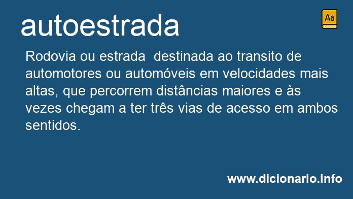 Significado de autoestrada