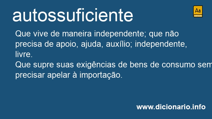Significado de autossuficientes