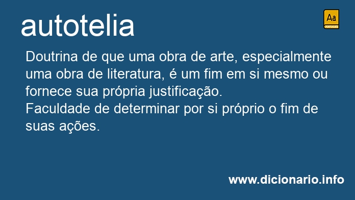 Significado de autotelia