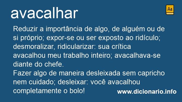 Significado de avacalhar