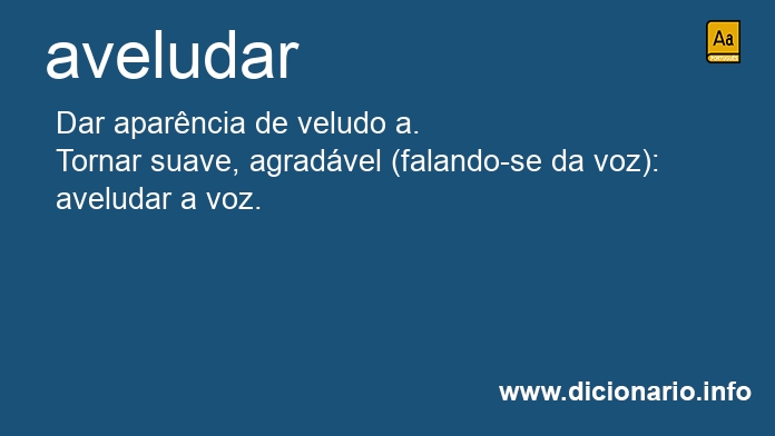 Significado de aveludar