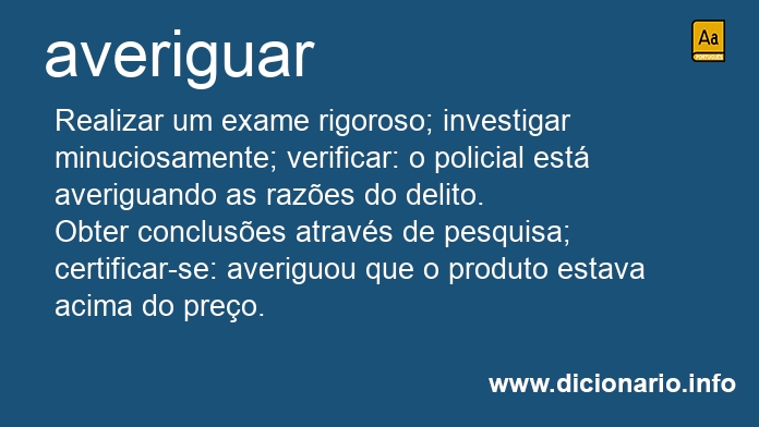 Significado de averiguar