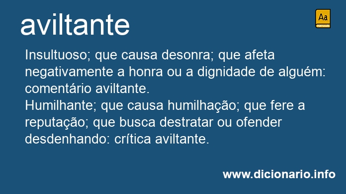 Significado de aviltantes