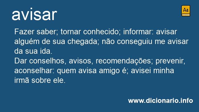 Significado de avisar