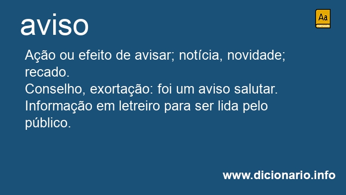 Significado de aviso