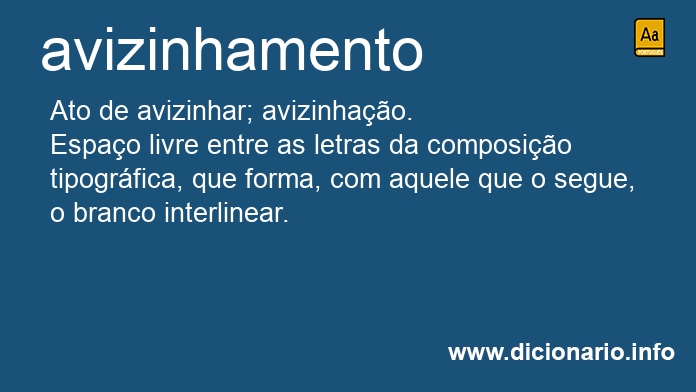 Significado de avizinhamento