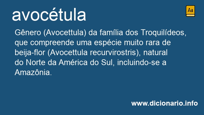 Significado de avoc�tula