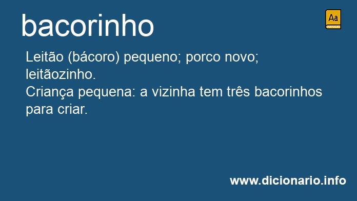 Significado de bacorinhos
